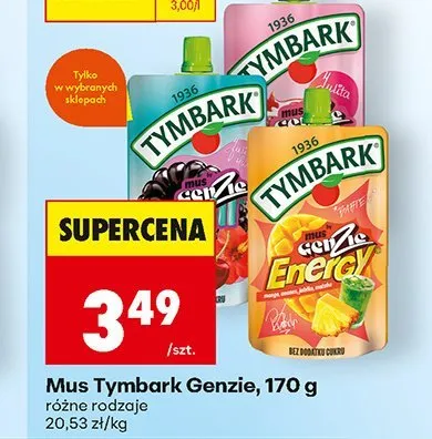 Mus Tymbark Genzie Truskawka promocja w Biedronka