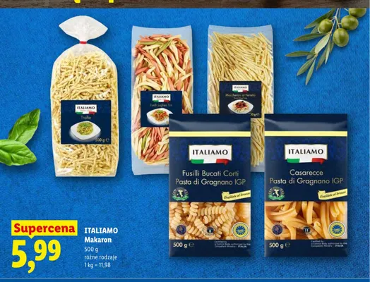 Makaron Casarecce Pasta di Gragnano IGP Italiamo promocja w Lidl