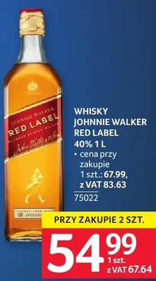 Whisky Johnnie Walker Red Label 40% 1 L promocja w Selgros