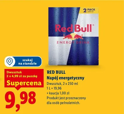 Napój energetyczny 2x250 ml promocja w Lidl