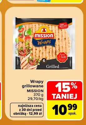 Wrapy grillowane Mission promocja w Carrefour