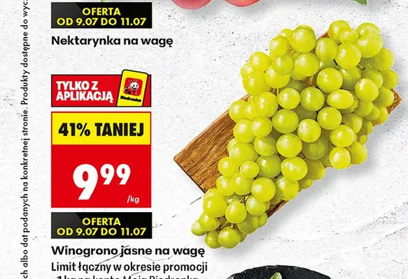 Winogrono jasne na wagę promocja w Biedronka