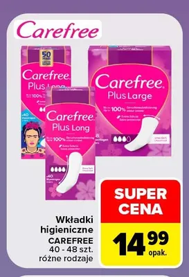 Wkładki higieniczne Carefree promocja w Carrefour