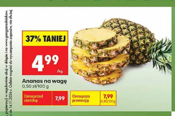 Ananas na wagę promocja w Biedronka