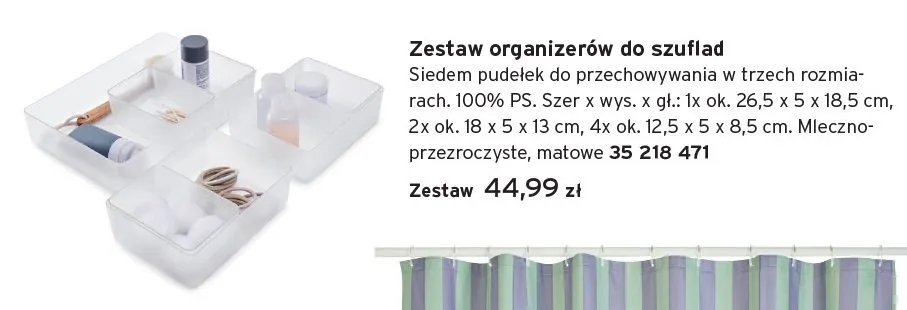 Zestaw organizerów do szuflad promocja w Tchibo