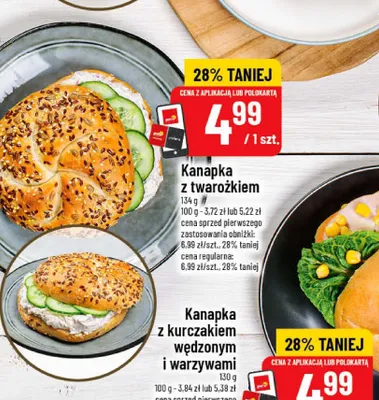 Kanapka z kurczakiem wędzonym i warzywami promocja w POLOmarket