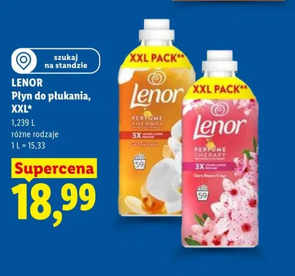 Płyn do płukania Lenor Perfume Therapy Cherry Blossom & Rose Water XXL promocja w Lidl
