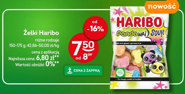 Żelki Haribo PandaWai Sour promocja w Żabka
