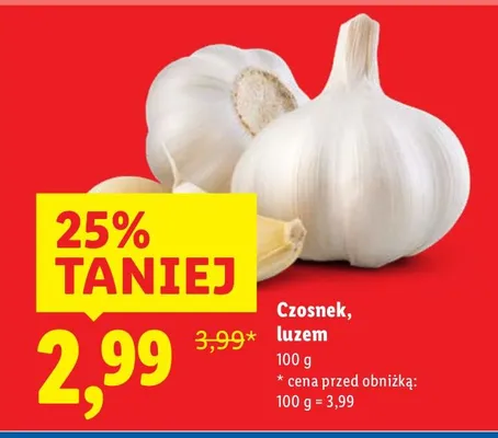 Czosnek, luzem promocja w Lidl