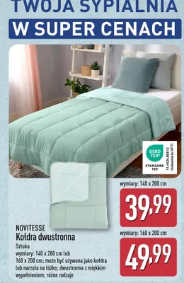Kołdra dwustronna Novitesse 140x200cm promocja w Aldi