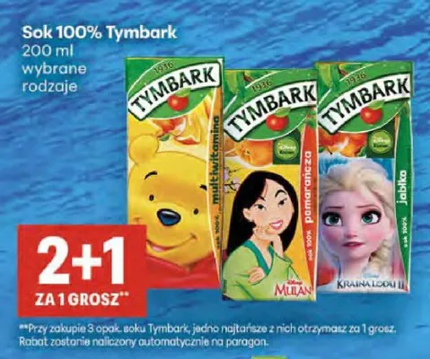Sok 100% Tymbark jabłko promocja w Delikatesy Centrum