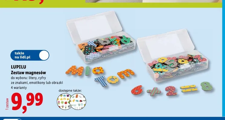 Zestaw magnesów cyfry ze znakami Lupilu promocja w Lidl