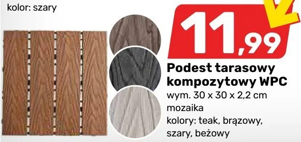 Podest tarasowy kompozytowy WPC mozaika promocja w Bricomarche