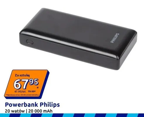 Powerbank Philips 20W 20000mAh promocja w Action