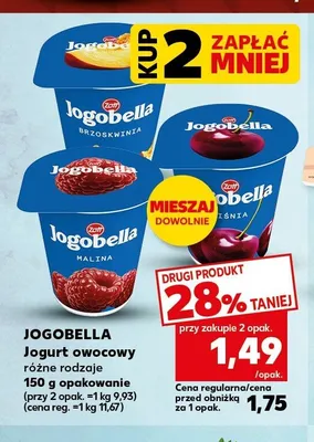 Jogurt owocowy Jogobella promocja w Kaufland