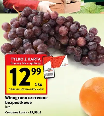 Winogrono czerwone bezpestkowe luz promocja w Intermarche