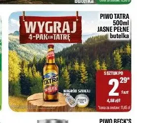 Piwo Tatra Jasne Pełne promocja w Tomi Markt