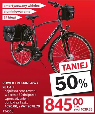 Rower trekkingowy 28 cali aluminiowa rama 24 biegi amortyzowany widelec promocja w Selgros