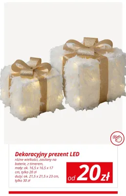 Dekoracyjny prezent LED duży 21,5x21,5x23 cm promocja w KiK