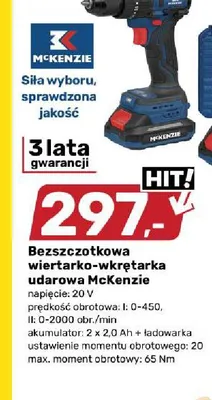 Bezszczotkowa wiertarko-wkrętarka udarowa McKenzie promocja w Bricomarche
