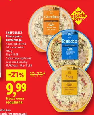 Pizza z pieca kamiennego 4 sery Chef Select promocja w Lidl