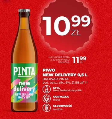 Piwo New Delivery Pinta promocja w Duży Ben