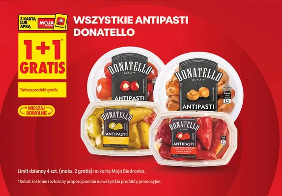 Wszystkie antipasti 1+1 GRATIS promocja w Biedronka