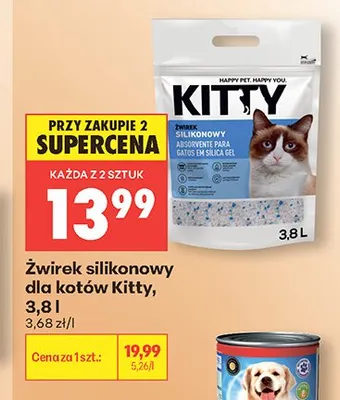 Żwirek silikonowy dla kotów Kitty promocja w Biedronka