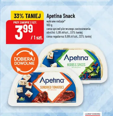 Ser Apetina Snack Sundried Tomatoes promocja w POLOmarket