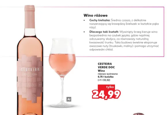 Wino różowe wytrawne Cesteira Verde DOC promocja w Kaufland