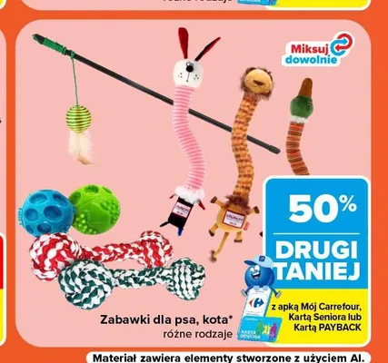 Zabawki dla psa i kota promocja w Carrefour