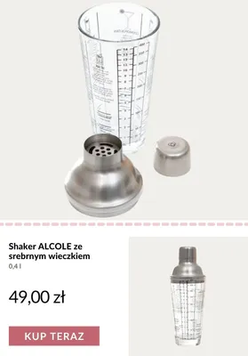 Shaker ALCOLE ze srebrnym wieczkiem promocja w Homla