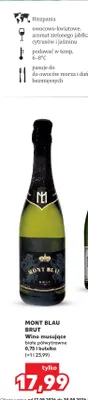 Wino musujące białe półwytrawne Mont Blau Brut promocja w Kaufland