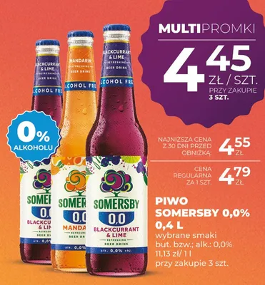 Piwo Somersby 0,0% promocja w Duży Ben