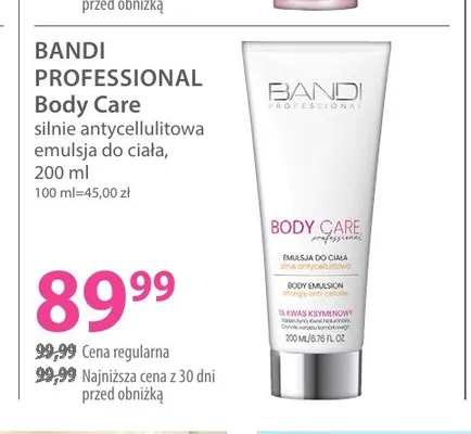 Silnie antycellulitowa emulsja do ciała Body Care Bandi Professional promocja w Hebe
