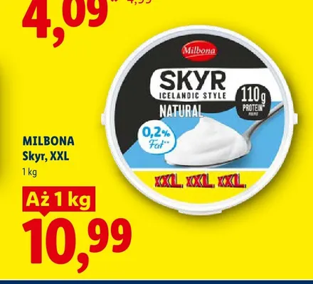 Skyr naturalny Milbona XXL promocja w Lidl