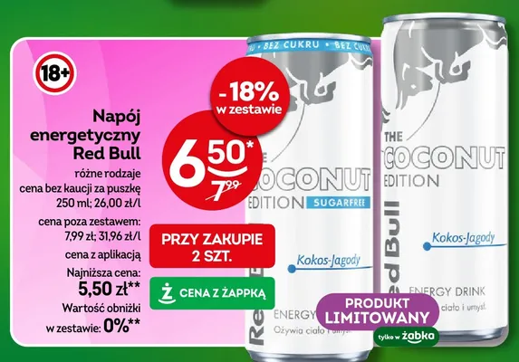 Napój energetyczny Red Bull Coconut Edition promocja w Żabka