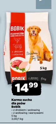 Karma sucha dla psów z drobiem i wołowiną Bobik promocja w Netto
