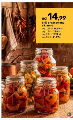 Słój prążkowany z klamrą 1,25 l promocja w Bricomarche