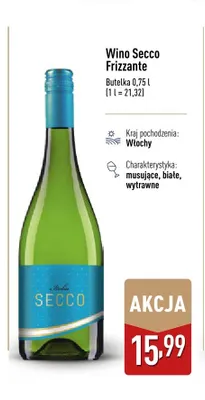 Wino Secco Frizzante promocja w Aldi