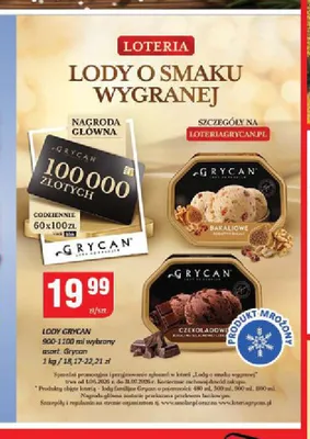 Lody familijne Grycan bakaliowe promocja w Chorten