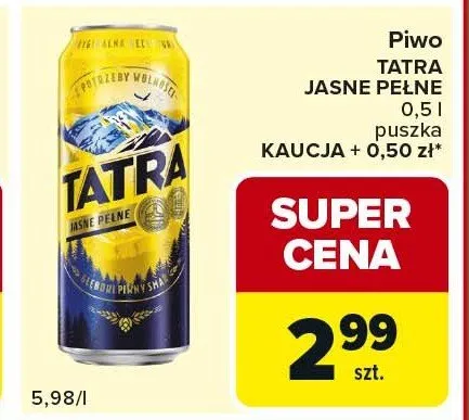 Piwo jasne pełne puszka promocja w Carrefour Express