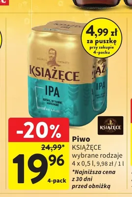 Piwo Książęce wybrane rodzaje promocja w Intermarche