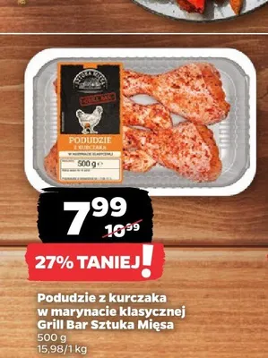 Podudzie z kurczaka w marynacie klasycznej Grill Bar Sztuka Mięsa promocja w Netto