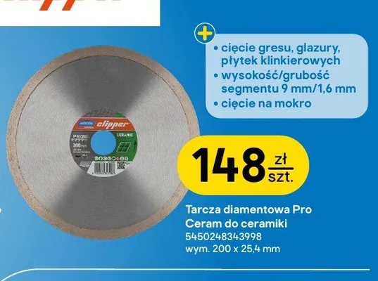Tarcza diamentowa Norton Clipper Pro Ceram 200 mm promocja w Castorama