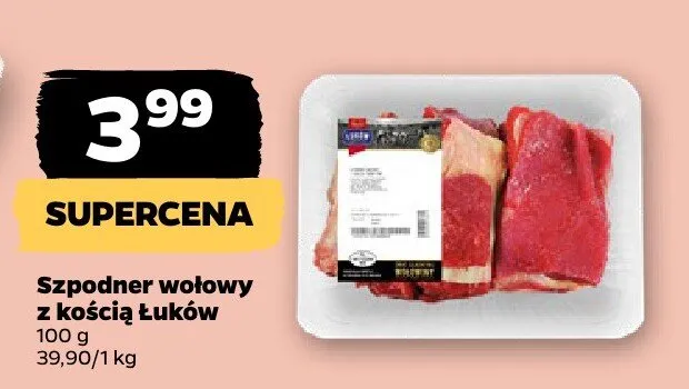 Szpodner wołowy z kością promocja w Netto