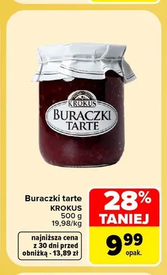 Buraczki tarte Krokus promocja w Carrefour