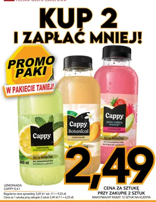 Lemoniada Cappy Botanical o smaku cytryny moreli i kwiatu pomarańczy promocja w Kupiec
