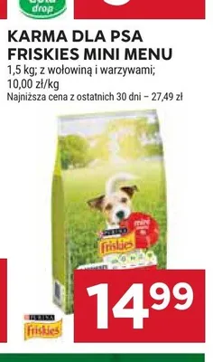 Karma dla psa Friskies Mini Menu z wołowiną i warzywami promocja w Stokrotka