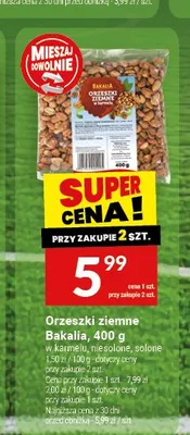 Orzeszki ziemne solone Bakalia promocja w Twój Market